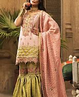 Zarqash Bridal Collection Peach/Green Masuri Cotton Net Suit- Pakistani Designer Chiffon Suit