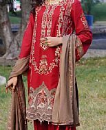 Crimson Linen Suit- Pakistani Winter Dress