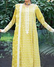 Aik Golden Yellow Lawn Suit- Pakistani Lawn Dress