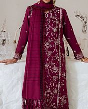 Aabyaan Egg Plant Viscose Suit- Pakistani Winter Dress