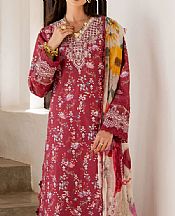 Aabyaan Auburn Red Lawn Suit- Pakistani Designer Lawn Suits