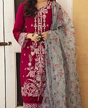 Aabyaan Crimson Lawn Suit- Pakistani Lawn Dress