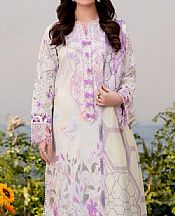 Aabyaan Off White/Lilac Lawn Suit- Pakistani Lawn Dress