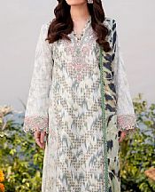 Aabyaan Off White Lawn Suit- Pakistani Designer Lawn Suits