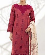 Aabyaan Dull Red Lawn Suit- Pakistani Designer Lawn Suits