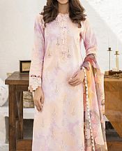 Aabyaan Peach/Lavender Lawn Suit- Pakistani Lawn Dress