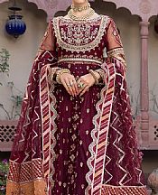 Adans Libas Crimson Net Suit- Pakistani Chiffon Dress
