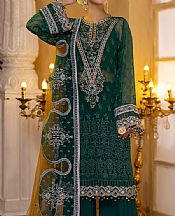 Adans Libas Brunswick Green Chiffon Suit- Pakistani Designer Chiffon Suit