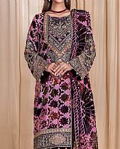 Adans Libas Hot Pink/Indigo Velvet Suit- Pakistani Winter Dress