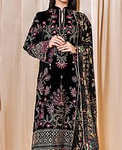 Adans Libas Black Velvet Suit- Pakistani Winter Clothing