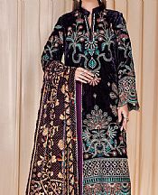 Adans Libas Black Velvet Suit- Pakistani Winter Dress