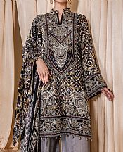 Adans Libas Grey/Black Velvet Suit- Pakistani Winter Clothing