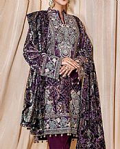 Adans Libas Purple Velvet Suit- Pakistani Winter Dress