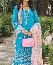 Adans Libas Cerulean Blue Lawn Suit- Pakistani Designer Lawn Suits