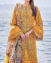 Adans Libas Mustard Lawn Suit- Pakistani Lawn Dress