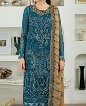 Adans Libas Dark Turquoise Chiffon Suit- Pakistani Chiffon Dress