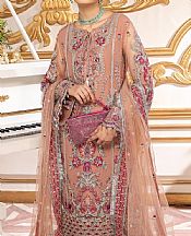 Adans Libas Tea Pink Net Suit- Pakistani Designer Chiffon Suit