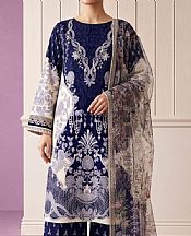 Navy Blue Lawn Suit