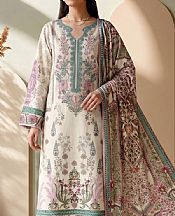 Adans Libas Off-white Lawn Suit- Pakistani Designer Lawn Suits