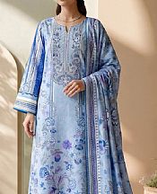 Adans Libas Sky Blue Lawn Suit- Pakistani Designer Lawn Suits