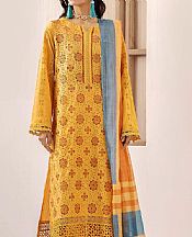 Adans Libas Golden Yellow Lawn Suit- Pakistani Lawn Dress