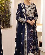 Adans Libas Navy Blue Organza Suit- Pakistani Lawn Dress