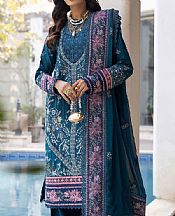 Adans Libas Denim Blue Lawn Suit- Pakistani Lawn Dress