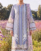 Adans Libas White/Blue Lawn Suit- Pakistani Lawn Dress