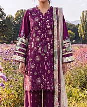 Adans Libas Plum Lawn Suit- Pakistani Lawn Dress