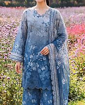 Adans Libas Denim Blue Lawn Suit- Pakistani Lawn Dress