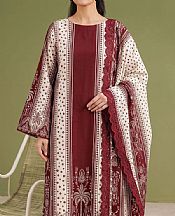 Adans Libas Maroon Lawn Suit- Pakistani Lawn Dress