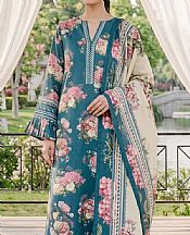 Adans Libas Teal Lawn Suit- Pakistani Lawn Dress