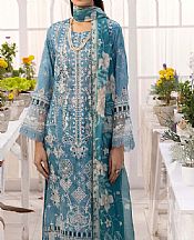 Adans Libas Light Blue Lawn Suit- Pakistani Designer Lawn Suits