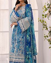 Adans Libas Slate Blue Lawn Suit- Pakistani Designer Lawn Suits