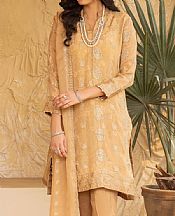 Adans Libas Harvest Gold Silk Suit- Pakistani Chiffon Dress