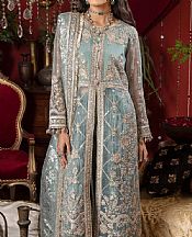 Adans Libas Sky Blue Organza Suit- Pakistani Designer Chiffon Suit