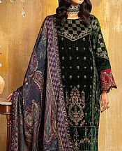 Adans Libas Palm Green Velvet Suit- Pakistani Winter Clothing