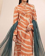 Adans Libas Sunrise Orange/Ivory Jacquard Suit- Pakistani Designer Lawn Suits
