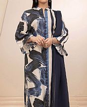 Adans Libas Ivory/Navy Jacquard Suit- Pakistani Designer Lawn Suits