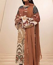 Adans Libas Ivory/Brown Jacquard Suit- Pakistani Lawn Dress