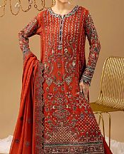 Shocking Orange Chiffon Suit