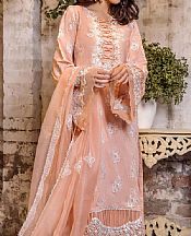 Adans Libas Peach Lawn Suit- Pakistani Designer Lawn Suits