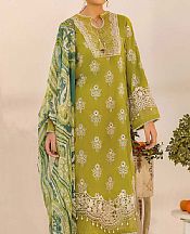 Adans Libas Olive Green Lawn Suit- Pakistani Lawn Dress