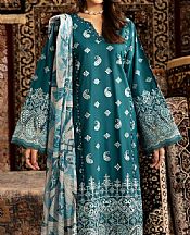 Adans Libas Teal Lawn Suit- Pakistani Lawn Dress