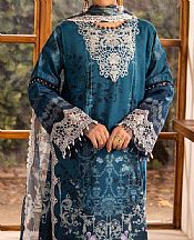 Adans Libas Teal Blue Lawn Suit- Pakistani Designer Lawn Suits