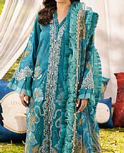 Adans Libas Teal Lawn Suit- Pakistani Lawn Dress