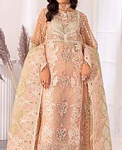 Adans Libas Peach Organza Suit- Pakistani Designer Chiffon Suit