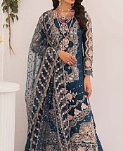 Adans Libas Denim Blue Chiffon Suit- Pakistani Chiffon Dress
