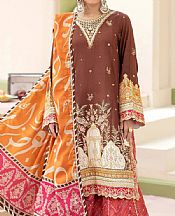 Adans Libas Sanguine Brown Dhanak Suit- Pakistani Winter Dress