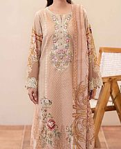 Adans Libas Peach Lawn Suit- Pakistani Designer Lawn Suits